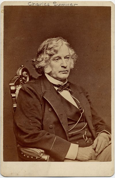Charles Sumner (1811-74), amerikai szenátor; fotó: George Warren, Boston (albumnyomat) alkotó: American Photographer